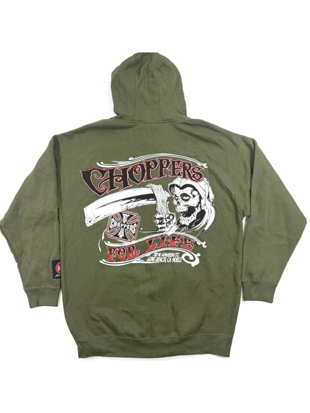 West Coast Choppers Jesse James Grim Reaper Hoodie Sz Large Rare Vintage Y2K